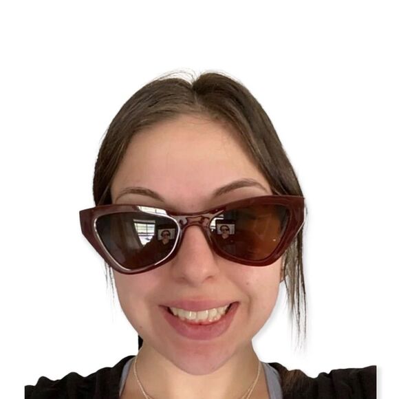 🆕Brown Cat Eye Brown Tinted Lens Sunglasses - Picture 3 of 4